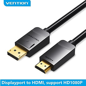 Mua Dây cáp chuyển đổi Displayport DP to HDMI Vention  dài 1.5M - 3M - Hỗ trợ: Full HD  2k  4k - Hàng chính hãng