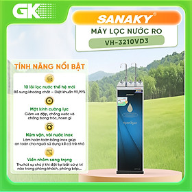 Máy lọc nước Sanaky inverter Slim VH-3210VD3 - 2 vòi – 3 chế độ nước Nóng – Lạnh – Nguội tiện lợi Kiểu dáng Slim nhỏ gọn - Hàng chính hãng