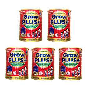 Bộ 5 Lon Sữa GrowPLUS+ Đỏ Cho Trẻ Suy Dinh Dưỡng Trên 1 Tuổi - 1.5kg