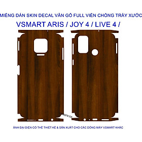 Hình ảnh Dán Skin vân gổ Full viền dành cho VSMART Aris / JOY4 / LIVE4. .., chống bám vân tay, chống trầy xước