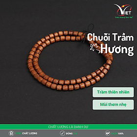 Chuỗi Trầm Thiên Nhiên Kiểu Đốt Trúc Hiện Đại Màu Chocolate- Có Thể Đeo Như Dây Chuyền Rất Đẹp