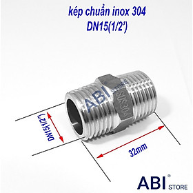 Mua Nối 2 đầu ren 21  kép inox 304 chuẩn xịn dn15(1/2  )  kép nối ren ngoài