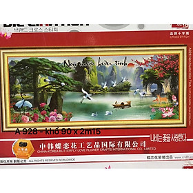 Tranh thêu chữ thập non nước hữu tình A928-215X90cm