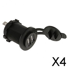 4x12V 4.2A Dual USB Charger Socket for Motorcycle Boat Car
