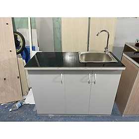 Mua Tủ Bếp Nhựa Đài Loan Cao 81cm Ngang 1m05 Bồn Đơn Màu Trắng TB023