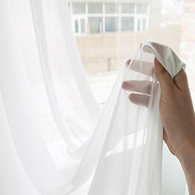 Mua Rèm Voan   Rèm ren trắng trơn xỏ khoen