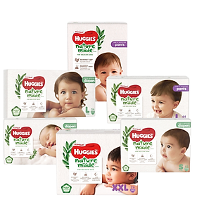 Tã dán quần Huggies Platinum Nature Made size NB60 S82 M64 L54 XL44 M58