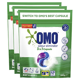 Combo 3 Túi Viên Giặt Quần Áo Omo Cho Máy Giặt Cửa Trước Và Cửa Trên Công Nghệ Anh Quốc 17 Viên