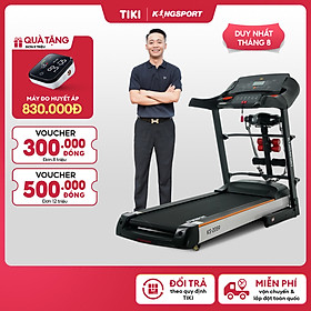 Máy chạy bộ KINGSPORT KS-2059 New nâng dốc tự động 18%, tốc độ tối đa 18km/h, kèm đai massage và thanh gập bụng, cân nặng phù hợp từ dưới 80-85kg