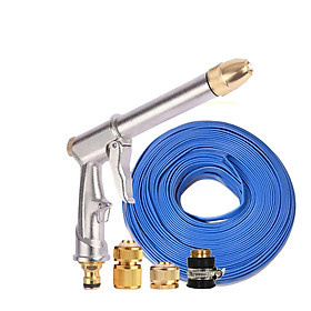 Vòi nước vòi phun nước rửa xe tưới cây tăng áp thông minh + bộ dây bơm nước cao cấp TLG 810621 đầu đồng, cút đồng(xanh dẹt)