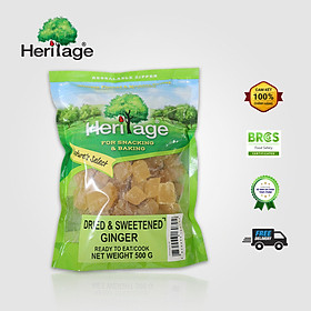 Gừng Sấy Dẻo Heritage Thái Lan gói 500gr- DRIED & SWEENTENED GINGER