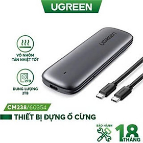 Mua Thiết bị đựng ổ cứng UGREEN CM238 tương thích M2 SATA NGFF/NVME B-Key/M-Key và M+B Key 2280/2260/2242/2230 - Hàng chính hãng - Bảo hành 18 tháng