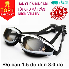 Kính bơi cận dododios đủ độ cận từ 2 độ tới 7 độ chất liệu PC chống nước , chống tia UV , Chống sương mù , bảo vệ mắt, Kính bơi cận cho người lớn nam nữ có độ từ 1.5 độ đến 8.0 độ mắt kiếng bơi cận thị tráng gương chống UV - Hàng chính hãng dododios - Độ Cận 4.0 (GOG)