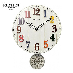 Đồng hồ treo tường RHYTHM WOODEN WALL CLOCKS CMP549NR03- Vỏ màu Trắng ( Kích thước 30.0 x 38.7 x 6.2cm), Vỏ màu nâu