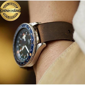 Dây nato da bò sáp ngựa điên cực chất cho Seiko 5 quân đội .