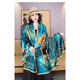 KHĂN LỤA DÀI HỌA TIẾT CON NAI - CAO CẤP - 80x180CM - THY THY STORE