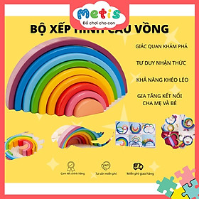 Bộ xếp hình cầu vồng - Đồ chơi gỗ cho bé - Metis đồ chơi cho con