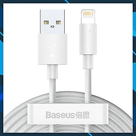 Cáp sạc nhanh 2.4A Baseus Mini White kết nối iPhone dây tròn dẻo đồng bộ dữ liệu cao dài 100CM - Hàng chính hãng