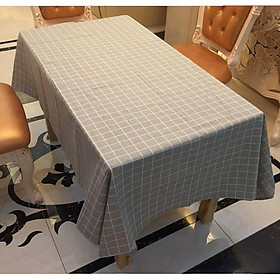 Mua Khăn trải bàn đẹp mẫu kẻ caro xám sang trọng - TB250