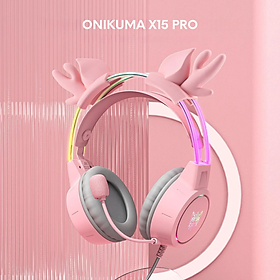 Mua Tai nghe ONIKUMA X15 PRO Có Tai Hươu Độc Đáo - Black  Pink - Hàng Chính Hãng