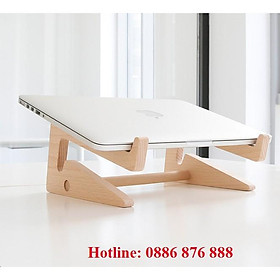 Mua Đế tản nhiệt kiêm giá đ cho laptop  macbook bằng gỗ tự nhiên bền đẹp (Loại 2 tầng)