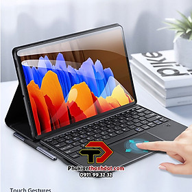 Bao da dành cho SamSung Galaxy Tab S7 FE, S8+ Plus, S7+ Plus kèm bàn phím bluetooth Dux Ducis có bàn di chuột TrackPad - Hàng nhập khẩu 