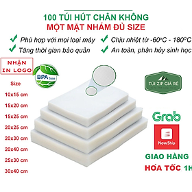 Mua Túi hút chân không thực phẩm một mặt nhám Combo 100 túi đựng hàng tiện lợi có đầy đủ kích thước