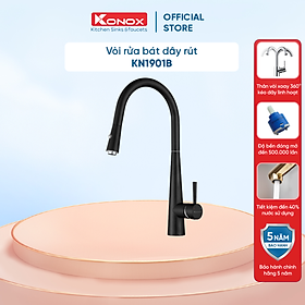 Mua Vòi rửa bát dây rút KONOX KN1901B hợp kim đồng 61% tiêu chuẩn Châu Âu CW617N  bề mặt xử lý công nghệ Brushed Nickel