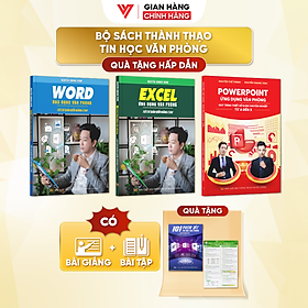 Combo 3 Sách Excel - Word - PowerPoint Ứng Dụng Văn Phòng Có Kèm Khoá Học Online ĐÀO TẠO TIN HỌC