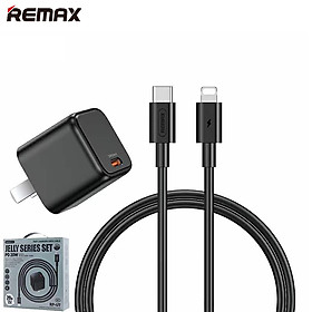 Mua Bộ Sạc Nhanh Remax RP-U7 PD QC 20W Kèm Cáp sạc cho Iphone   Ipad   màu đen - Hàng Chính Hãng