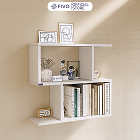 Kệ Sách Gỗ Treo Tường FIVO FB44 Đa Năng, Thiết Kế Âm Tường, Chất Liệu Gỗ Dày Chống Ẩm, Dễ Dàng Lắp Ráp
