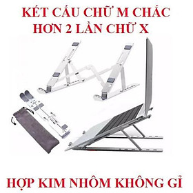 Mua Giá đỡ laptop giá đỡ ipad NHÔM CHỮ M có thể gấp gọn chỉnh độ cao để laptop ipad macbook surface bàn kê lap