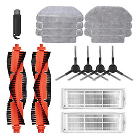 15PCS Vacuum Cleaner Accessories Set For XIAOMI MIJIA Sweeping Mopping Robot Vacuum Cleaner STYJ02YM Sweeper Vacuum Cleaner Parts Side Roller HEPA Filter Main Brush Mop