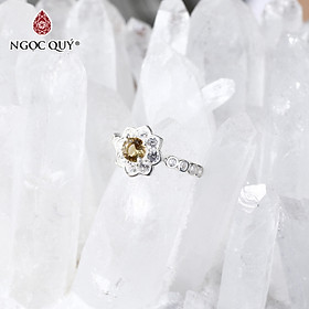 Nhẫn bạc nữ Citrine mệnh thổ,kim - Ngọc Quý Gemstones