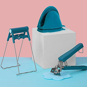Mua Bộ dụng cụ 6 món kẹp gắp đồ nóng găng tay bắc nồi miếng rửa chén silicon - giao mầu ngẫu nhiên