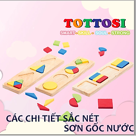 Đồ chơi cho bé Lắp ráp Hình học 3 thuộc hệ Montessori từ Tottosi