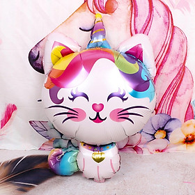 Bong bóng hình kiếng hình mèo ngũ sắc tráng nhôm trang trí tiệc