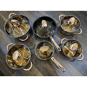 Mua BỘ NỒI 6 MÓN VUNG KÍNH ĐÁY TỪ 9 LỚP  BỘ NỒI ĐỨC VUNG KÍNH CHEF&CHEF/ KAISA VILLA SIÊU ĐẸP
