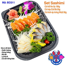 Mã 311_Set Sashimi Cá Hồi, Cá Tráp, Cá Trích ép trứng