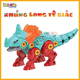 ĐỒ CHƠI TRỨNG KHỦNG LONG CỠ TO 19CM, THÁO LẮP BẰNG TUA VIT  TẶNG KHỦNG