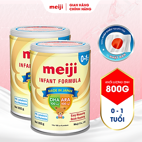 Combo 2 Lon Sản Phẩm Dinh Dưỡng Công Thức Meiji Infant Formula Cho Trẻ Từ 0-1 Tuổi 800g