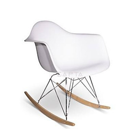 Ghế thư giãn bập bênh RAR-S7 Ghế nhựa màu vàng chân gỗ bập bênh Rocking chair