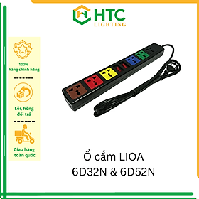 Ổ cắm kéo dài đa năng LiOA 6 ổ cắm 3 chấu 2 công tắc 6D32N (3m) và 6D52N (5m)