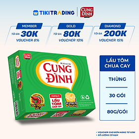 Thùng 30 Gói Mì Khoai Tây Cung Đình Hương Vị Lẩu Tôm Chua Cay