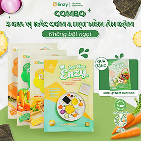 Combo 3 gói gia vị rắc cơm và 1 hạt nêm ăn dặm Enzy cho bé