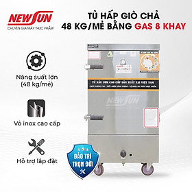 Mua Tủ Hấp Giò Chả  Thực Phẩm 48 Kg Bằng Gas 8 Khay Inox 304 NEWSUN  Năng Suất Cao - Hàng Chính Hãng