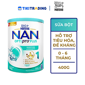 Sữa bột Nestlé NAN OPTIPRO PLUS 1 400G/lon với 5HMO Sản Xuất tại Thụy Sĩ (0 - 6 tháng)