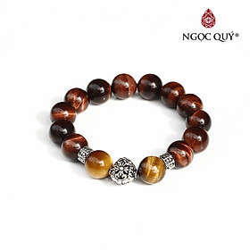 Vòng đá thạch anh mắt hổ nâu đỏ phối charm bạc mệnh hỏa , thổ - Ngọc Quý Gemstones
