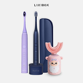 Combo Gia Đình - Bàn Chải Đánh Răng Điện Chữ U Cho Bé Halio - Pink và 2 Bàn chải điện làm trắng răng Halio (Midnight + Periwinkle)