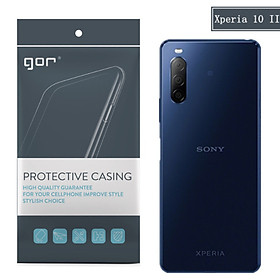 Ốp silicon cho Sony Xperia 10 II (mark 2) - Silicon trong suốt hãng GOR Hàng nhập khẩu